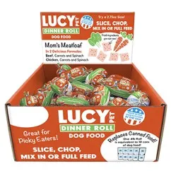 36pc 2.75oz Lucy Pet -Mom's Meatloaf Beef with Carrots and Spinach Display - Food